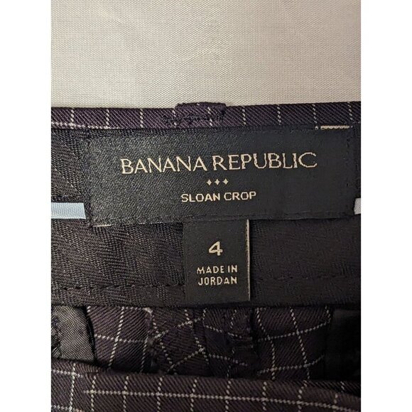Banana Republic Women’s Sloan Crop Checkered Windowpane Pants Size 4 - Picture 8 of 16